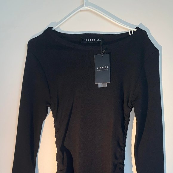 MILITARY MINDS LONG SLEEVE MINI DRESS BLACK - Picture 3 of 3